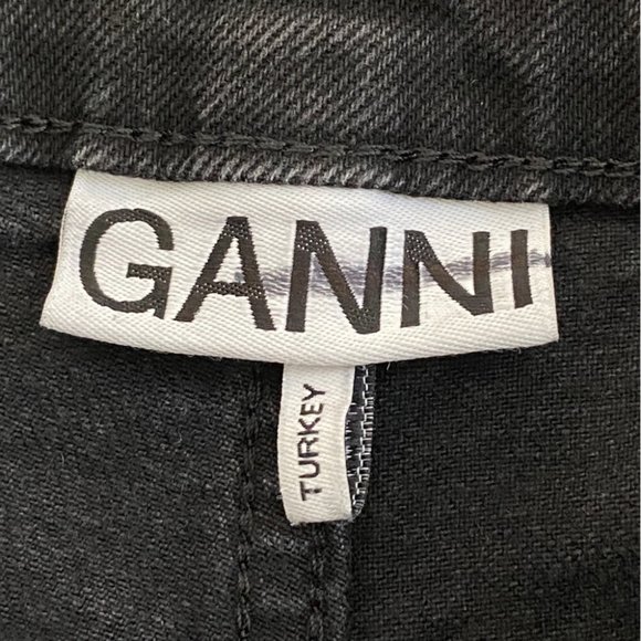 New GANNI straight-leg slit-detail jeans Black size 28 - Picture 10 of 11